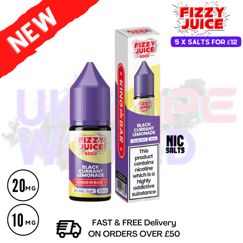 Fizzy Juice 5000 Nic Salt Blackcurrant Lemonade 10ML E-liquid