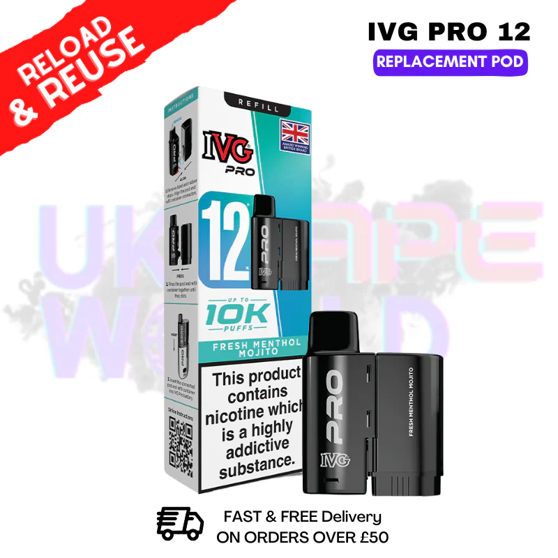 Fresh Menthol Mojito IVG Pro 12 REFIL Pod Pack