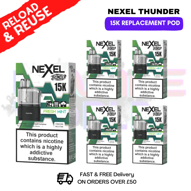 Fresh Mint Nexel 15K REPLACEMENT PODS BOX OF 5