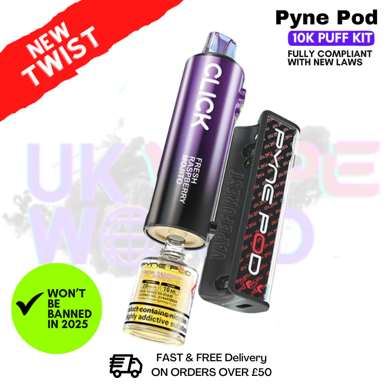 Fresh Raspberry Mojito Pyne Pod 10K Puff Vape Kit