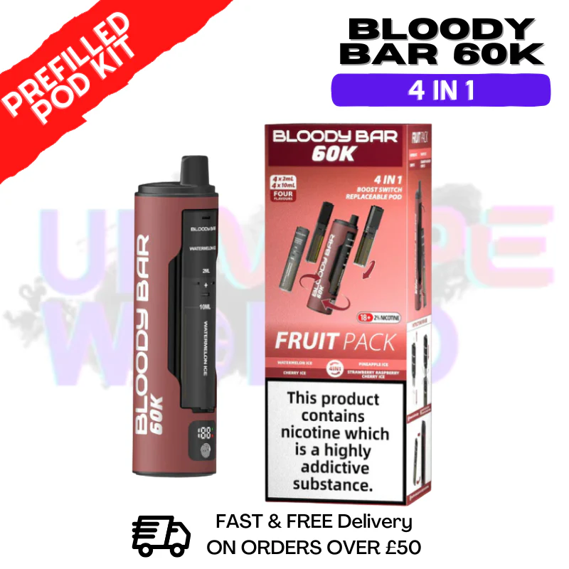 Fruit Pack Bloody Bar 60k Prefilled 4 In 1 Pod Vape Kit