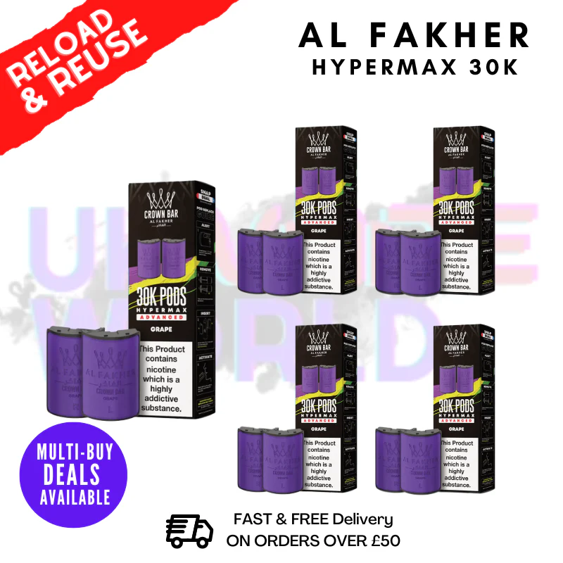Grape AL Fakher 30K Box Of 5 Replacement Pods