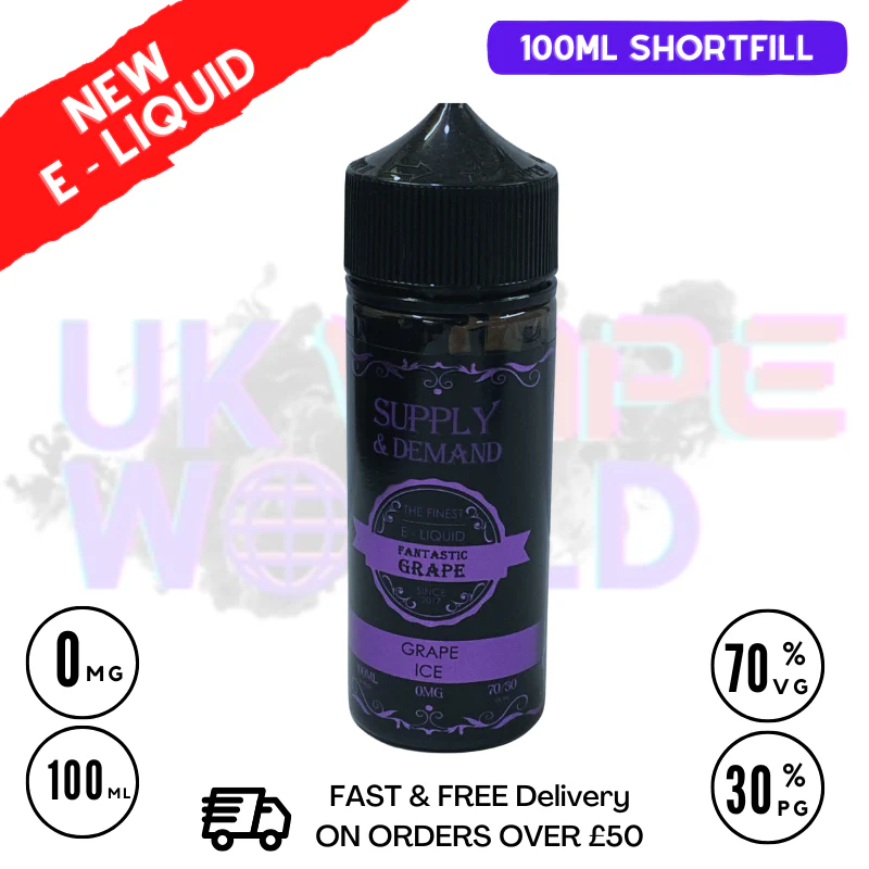Grape Ice Supply & Demand 100ml Shortfill Eliquid