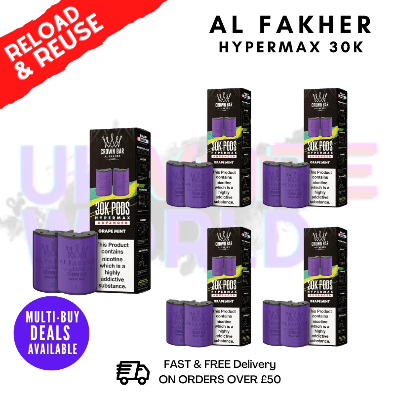 Grape Mint AL Fakher 30K Box Of 5 Replacement Pods