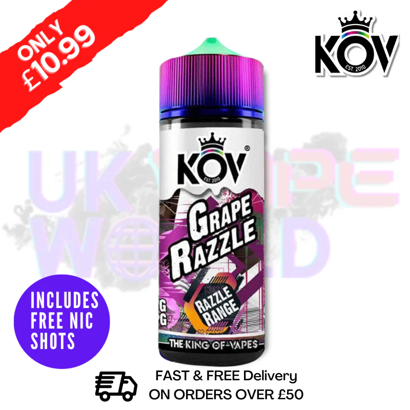 Grape Razzle Range KOV 100ML Eliquid Shortfill E Juice
