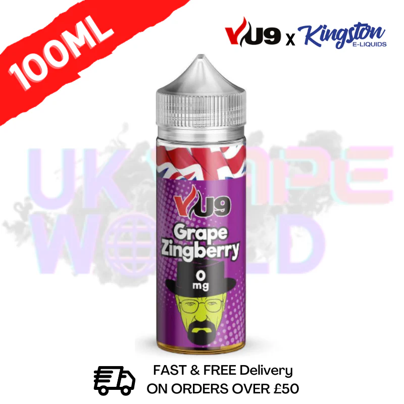 Grape Zingberry Shortfill Juice 100ML Eliquid - VU9 x Kingston