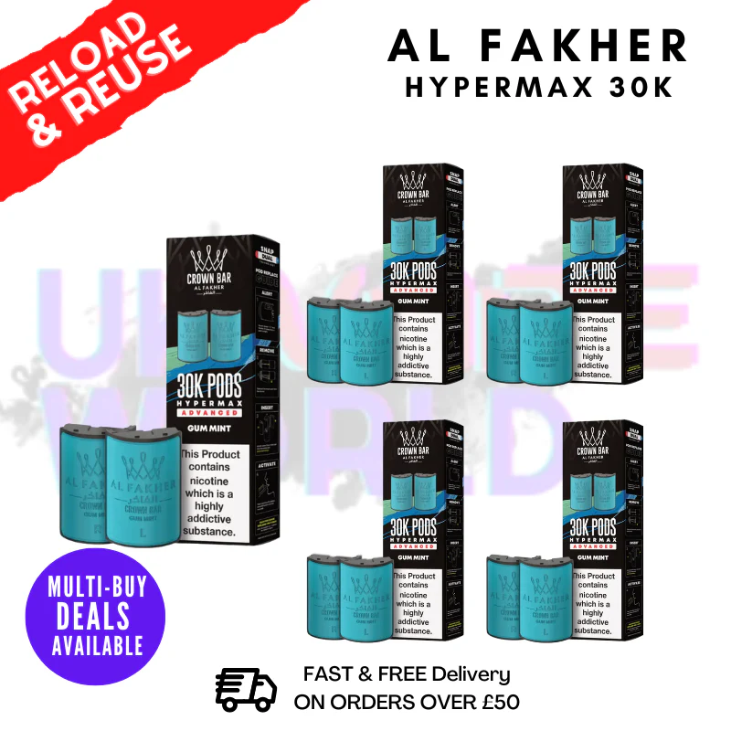 Gum Mint AL Fakher 30K Box Of 5 Replacement Pods