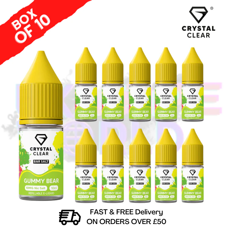 Gummy Bear Crystal Clear Nic Salt Box Of 10 - Only £17.99
