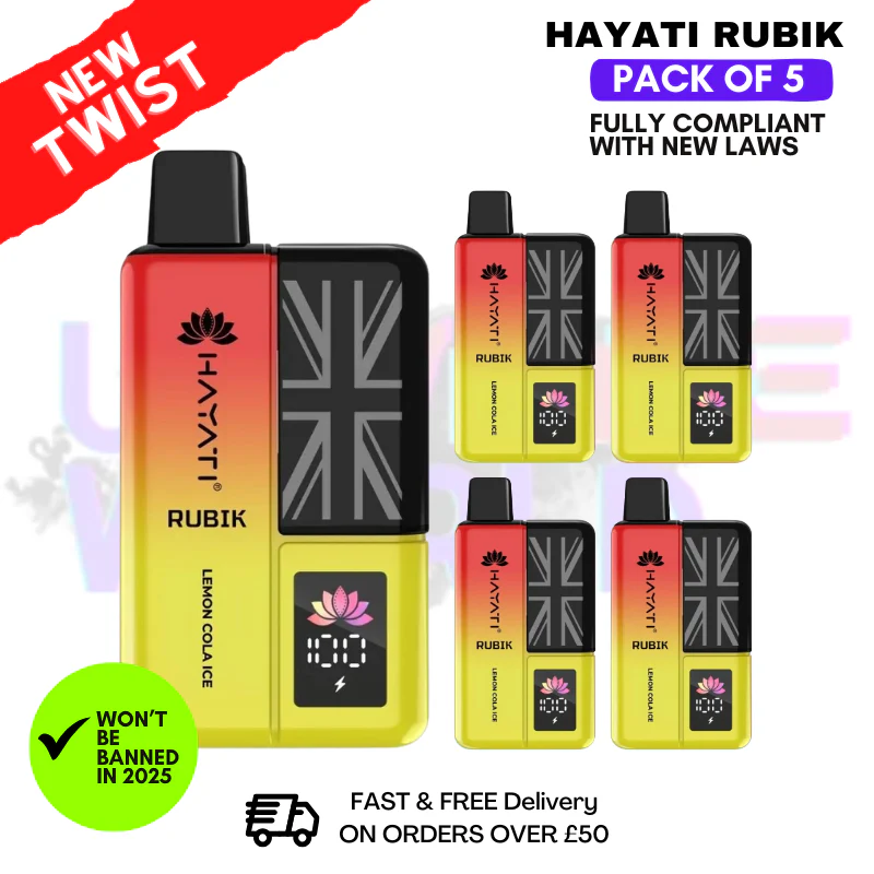 Hayati Rubik 7000 Puff Lemon Cola ICE [PACK OF 5]