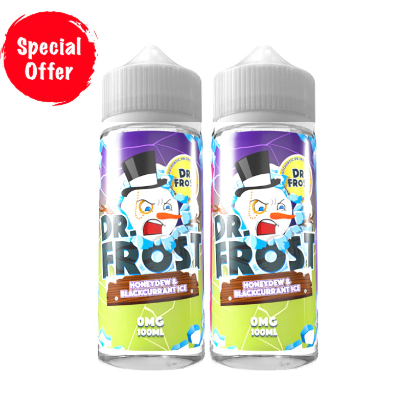 Honeydew Blackcurrant Ice Flavour Dr Frost 100ML Shortfill E Liquid - Image 2