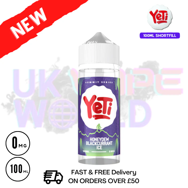 Honeydew Blackcurrant ICE Yeti Summit Shortfill Juice 100ML Eliquid