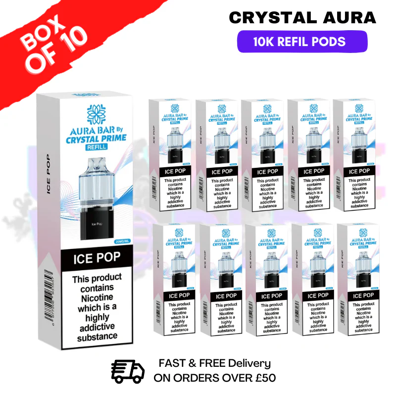 Ice Pop Crystal Prime 10K Refil Pods Box Of 10
