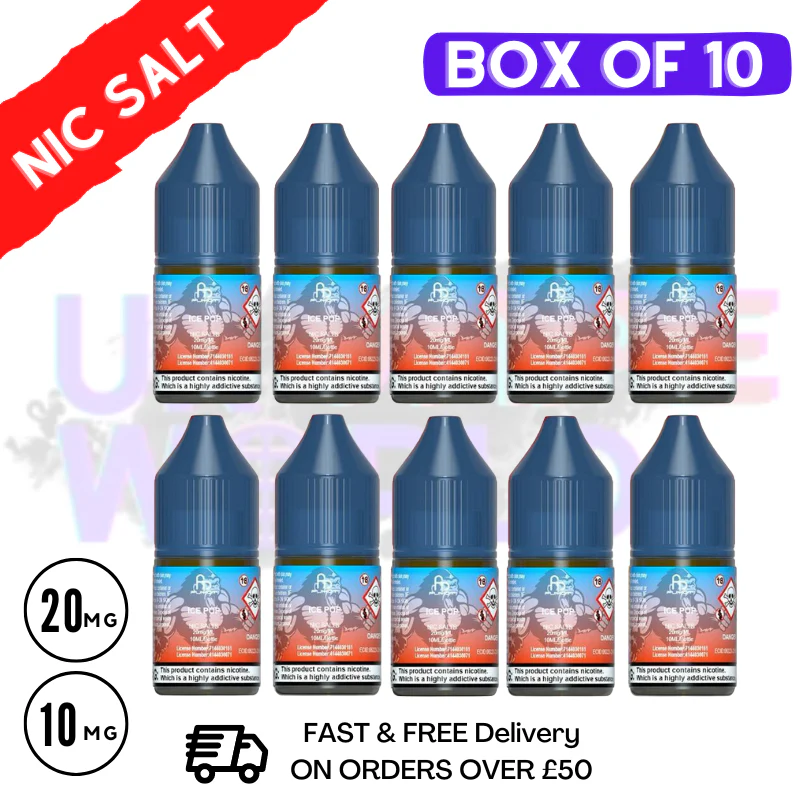 Ice Pop RandM Tornado 7000 Nic Salt BOX OF 10
