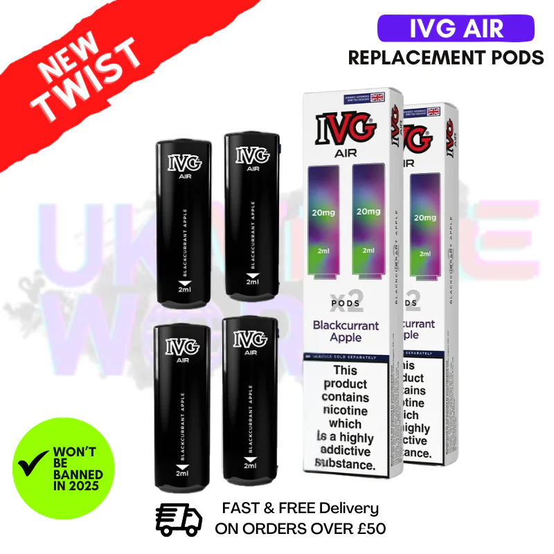 IVG AIR Pods Blackcurrant Apple Pack Of 4