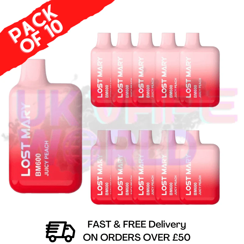 JUICY PEACH Lost Mary 600 Puff Bars Pack Of 10 BM600