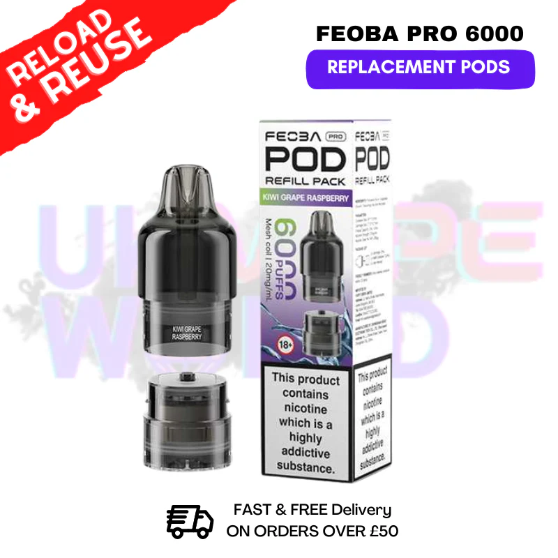 Kiwi Grape Raspberry FEOBA Pro 6000 Replacement Pods