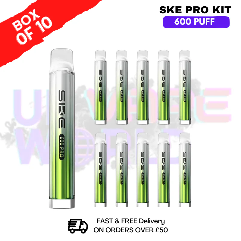 Kiwi Passion Fruit Guava SKE Crystal PRO 600 Puff Box Of 10
