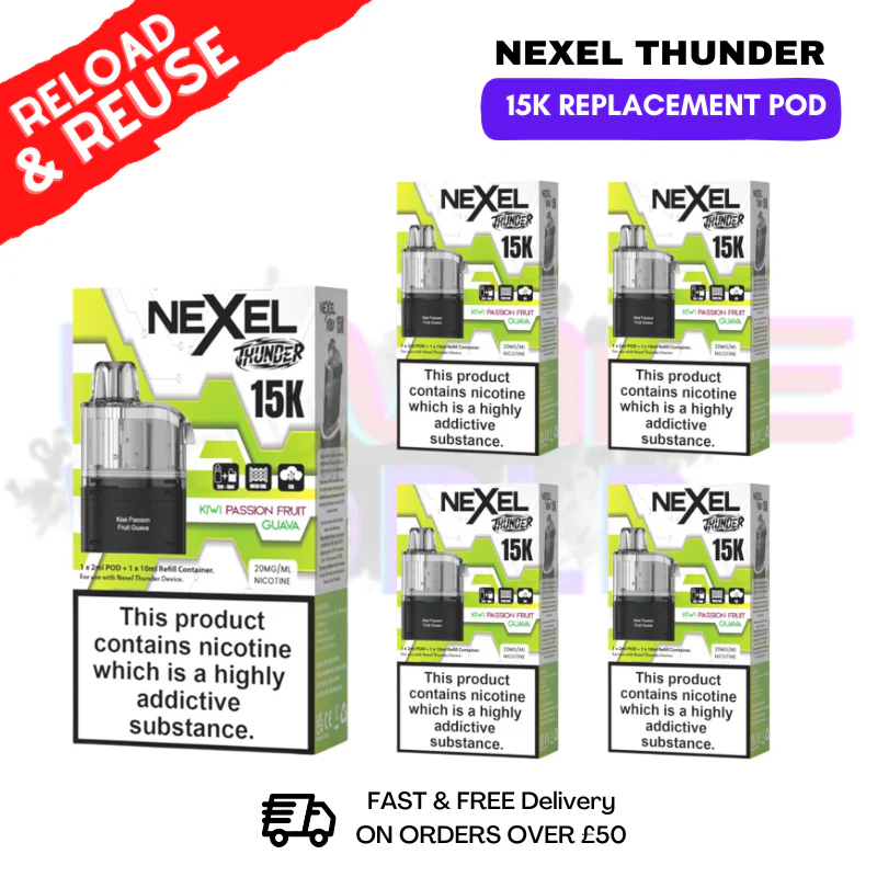 Kiwi Passionfruit Guava Nexel 15K REPLACEMENT PODS BOX OF 5