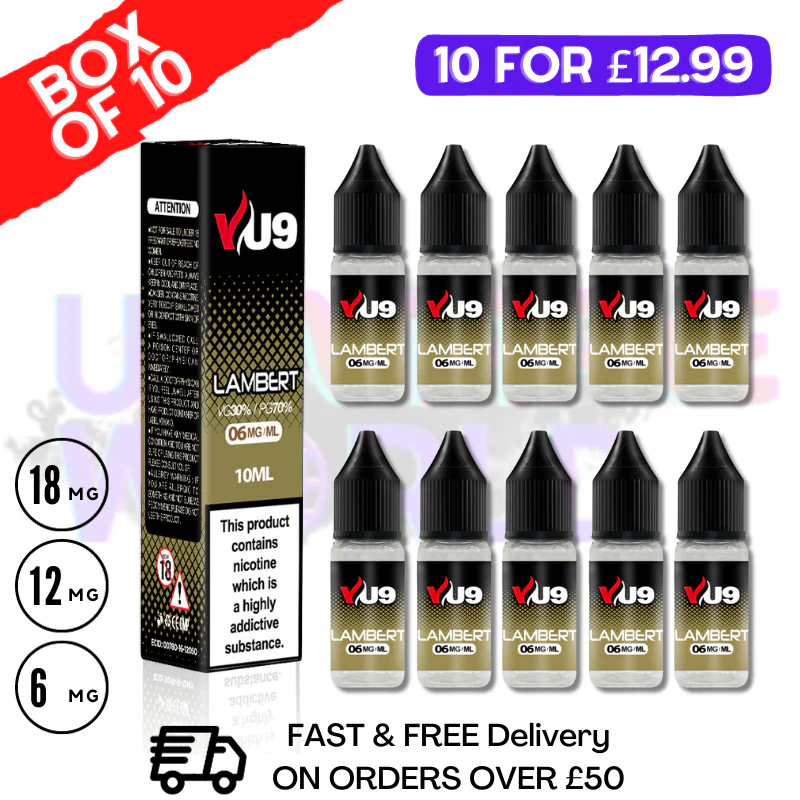 Lambert VU9 E-Liquid Juice 10ml Nic Eliquid - 10 x 10ML