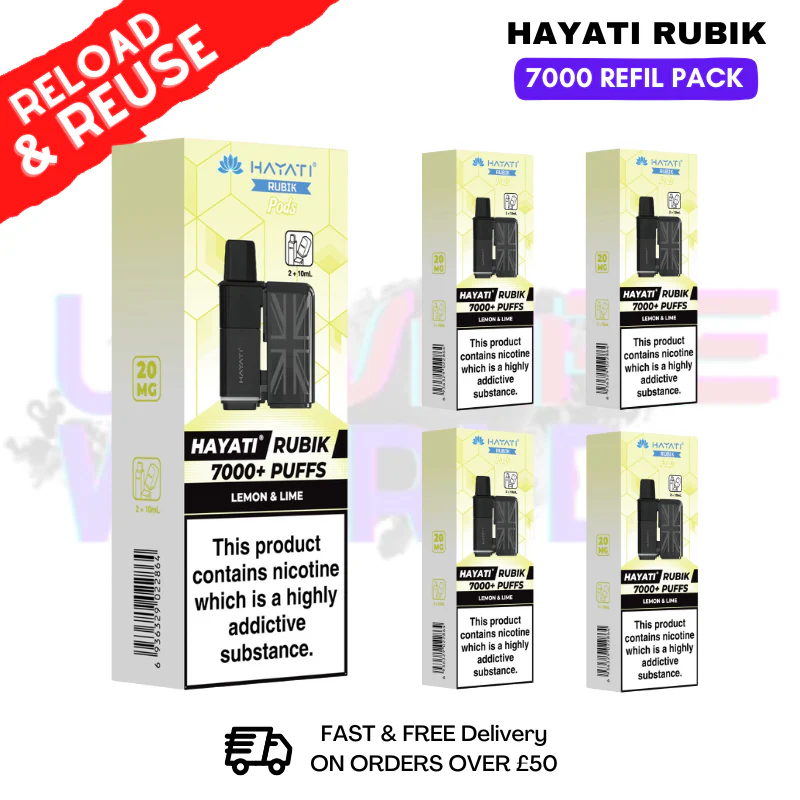 Lemon Lime Hayati Rubik 7K Replacement Pods Box Of 5