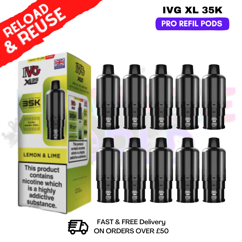 Lemon Lime IVG XL 35K Replacement Pods Box Of 10