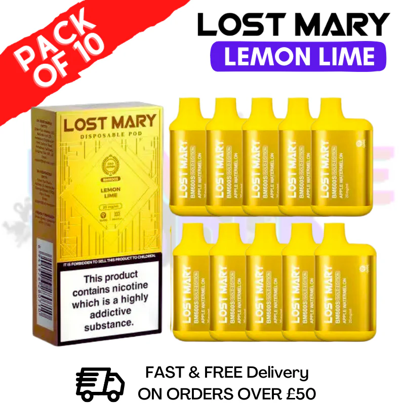 Lemon Lime - Lost Mary GOLD Box of 10