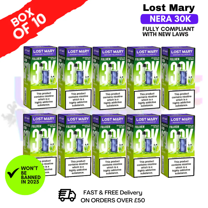 Lemon Lime Lost Mary NERA 30K Puff Box Of 10