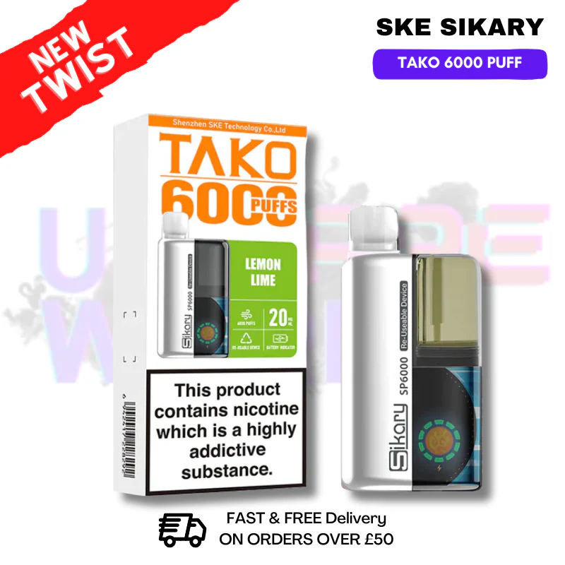 Lemon Lime SKE SIKARY 6000 PUFF 6K Prefilled Kit