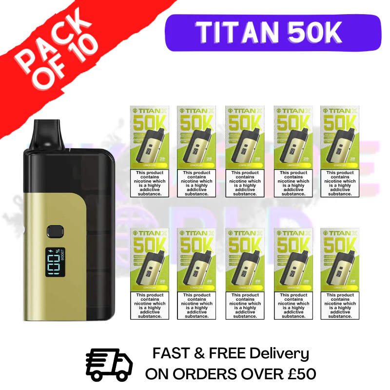 Lemon Lime Titan X 50000 Puff Pod Kit Box Of 10