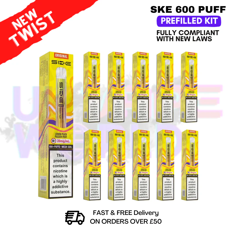 Lemon Peach Passion Fruit - Crystal Bar Puffs 600 SKE Box Of 10