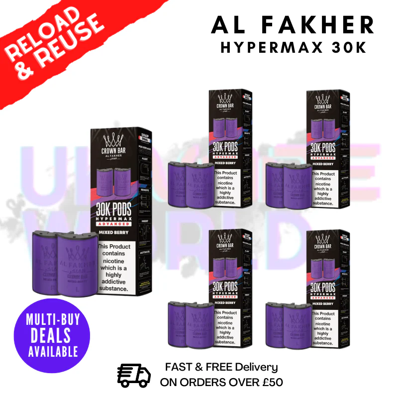 Mixed Berry AL Fakher 30K Box Of 5 Replacement Pods