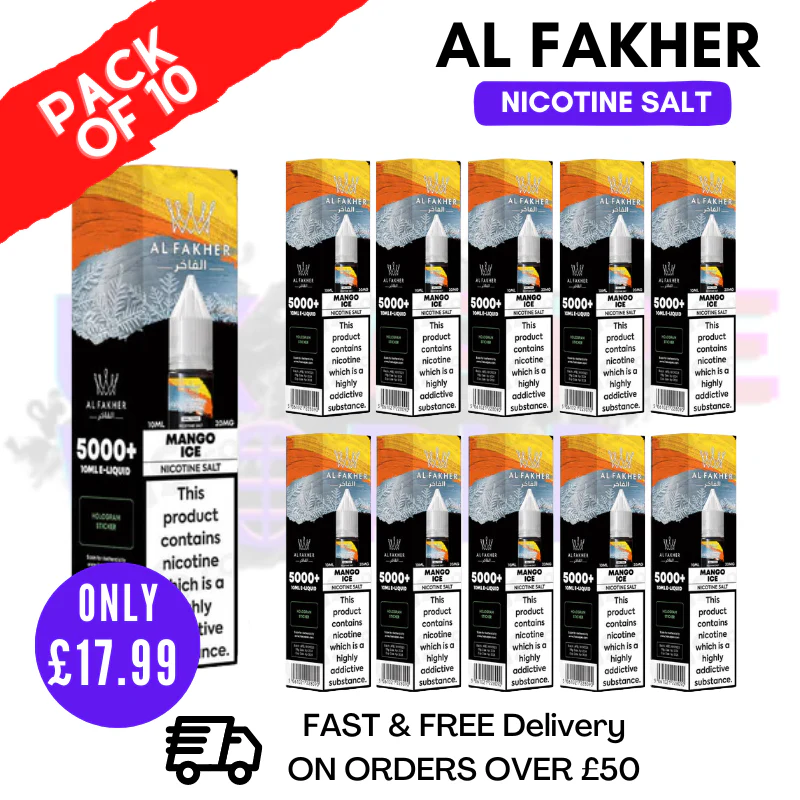 Mango ICE Al Fakher 5000+ Nic Salt BOX OF 10
