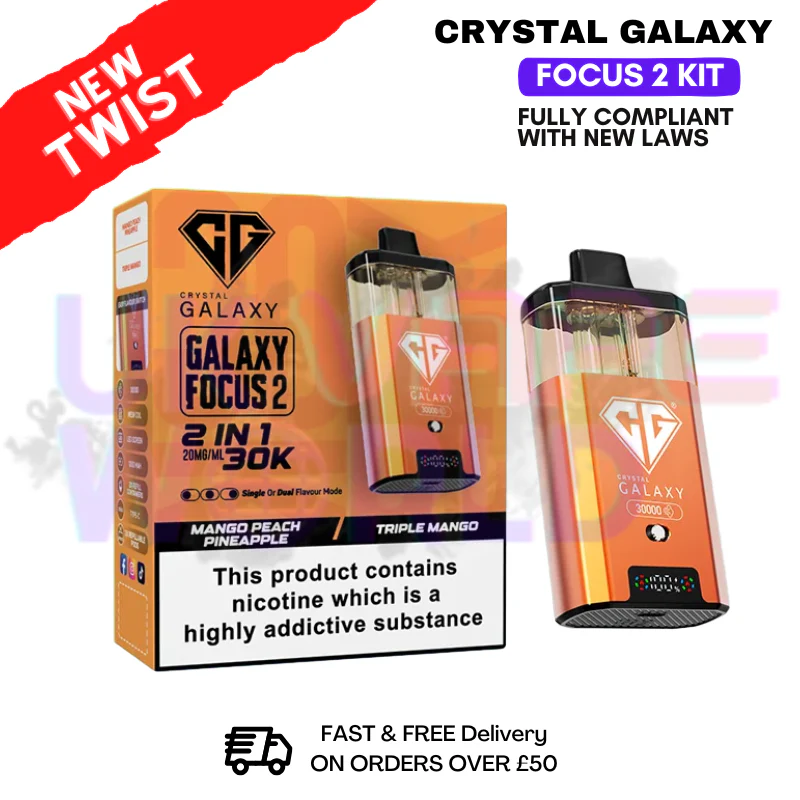 Mango Peach Pineapple Crystal Galaxy 30K Focus 2 Puff Kit