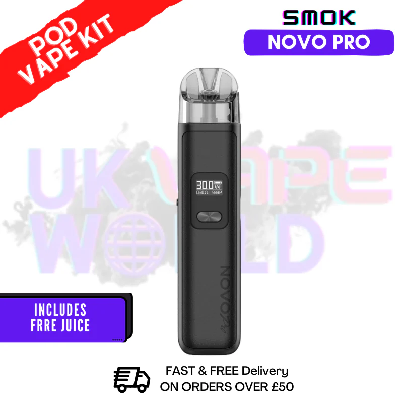 Matte Black Smok Novo Pro Pod Kit + Free Nic Salt