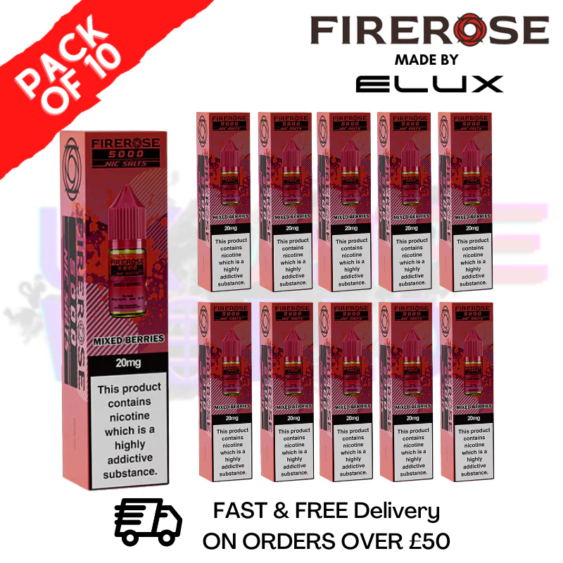 Mixed Berries Firerose 5000 Nic Salt Box Of 10