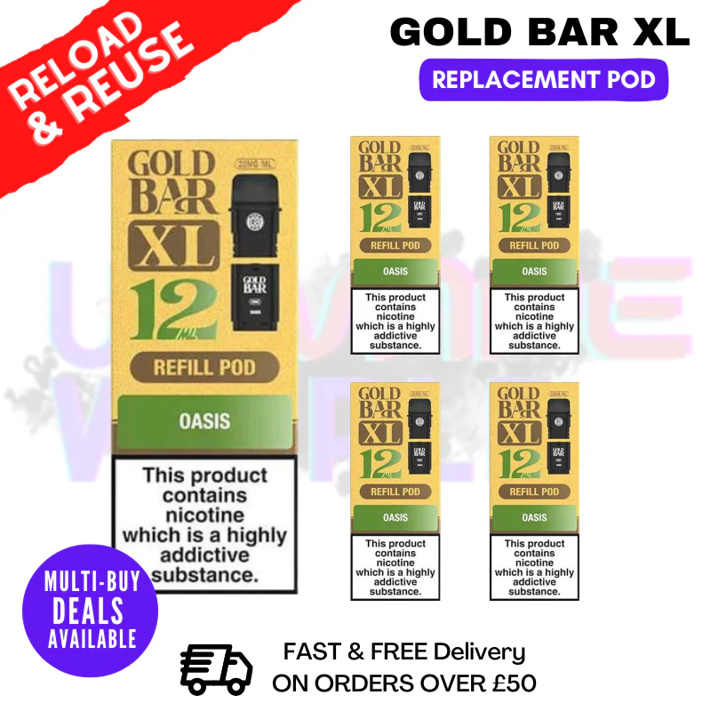 Oasis Gold Bar XL REFIL Pods Box Of 5