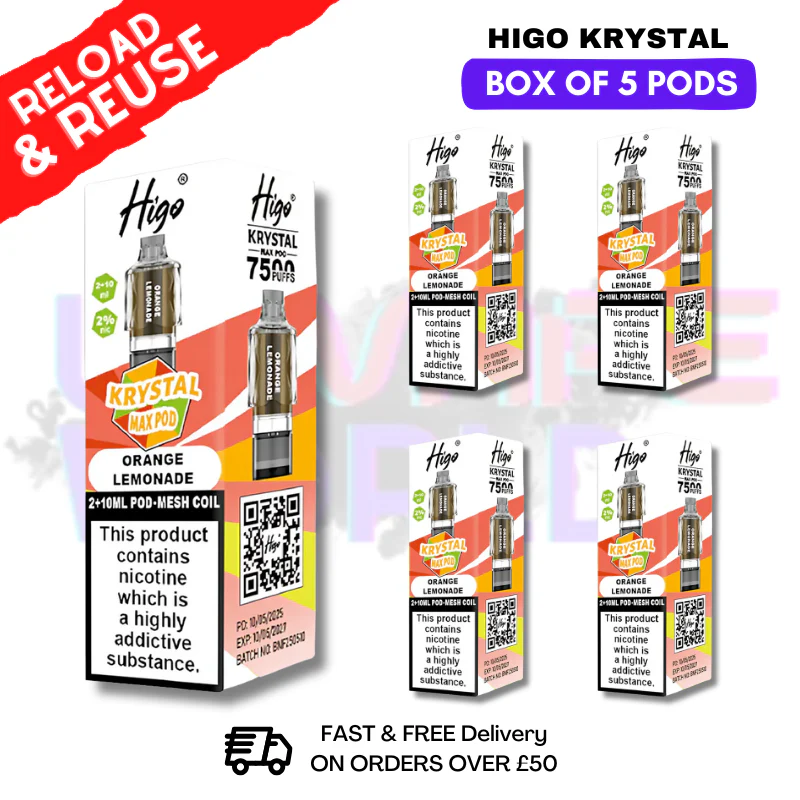Orange Lemonade Krystal Higo Max Replacement Pods BOX OF 5