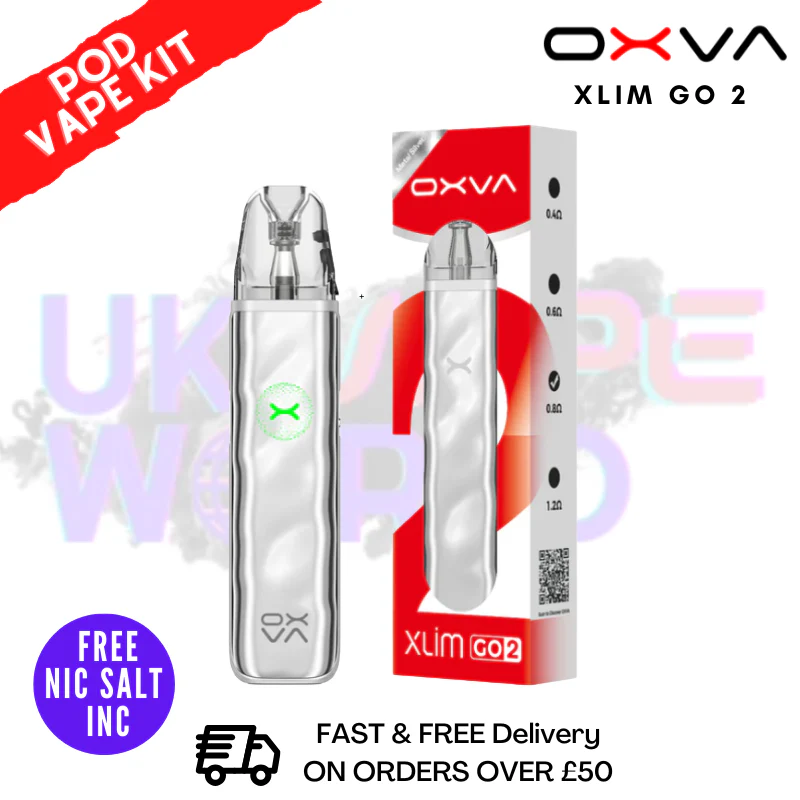 Oxva Xlim GO 2 Metal Silver Pod Vape Kit - Only £10.99