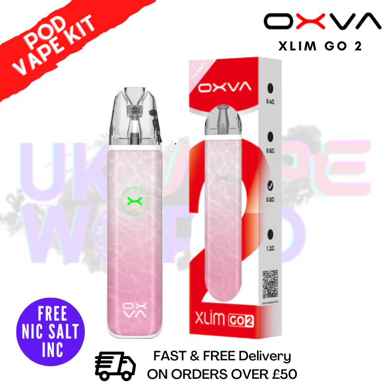Oxva Xlim GO 2 Pink Ripple Pod Vape Kit - Only £10.99