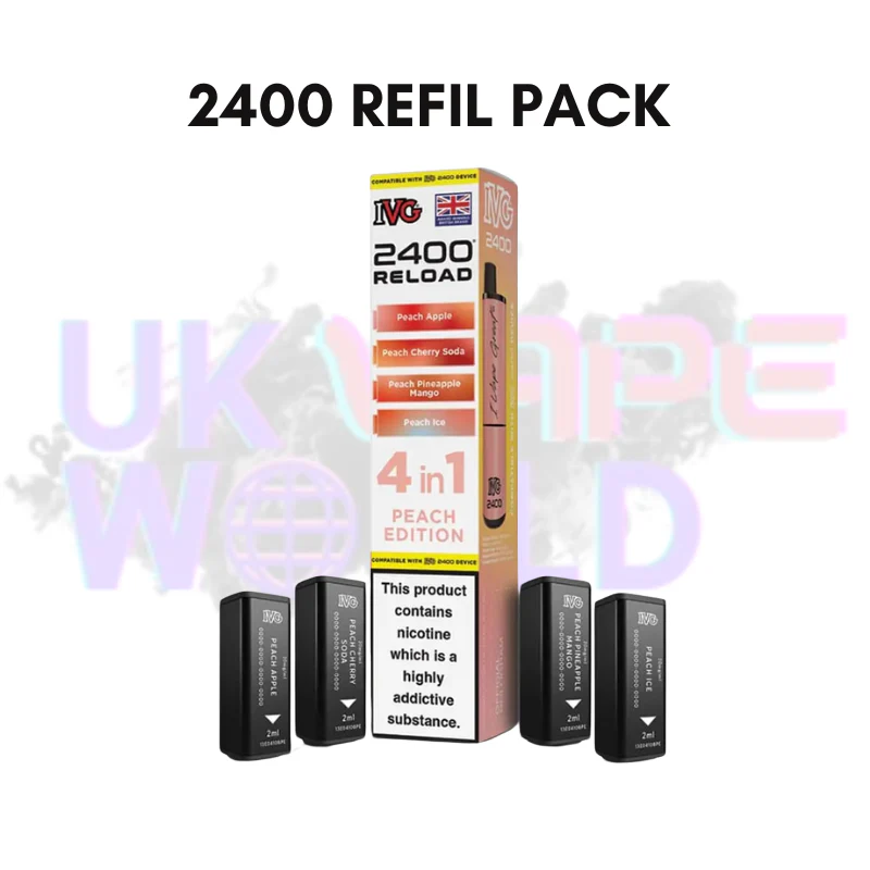 Peach Edition IVG 2400 RELOAD Pods - Box Of 10 - Image 2