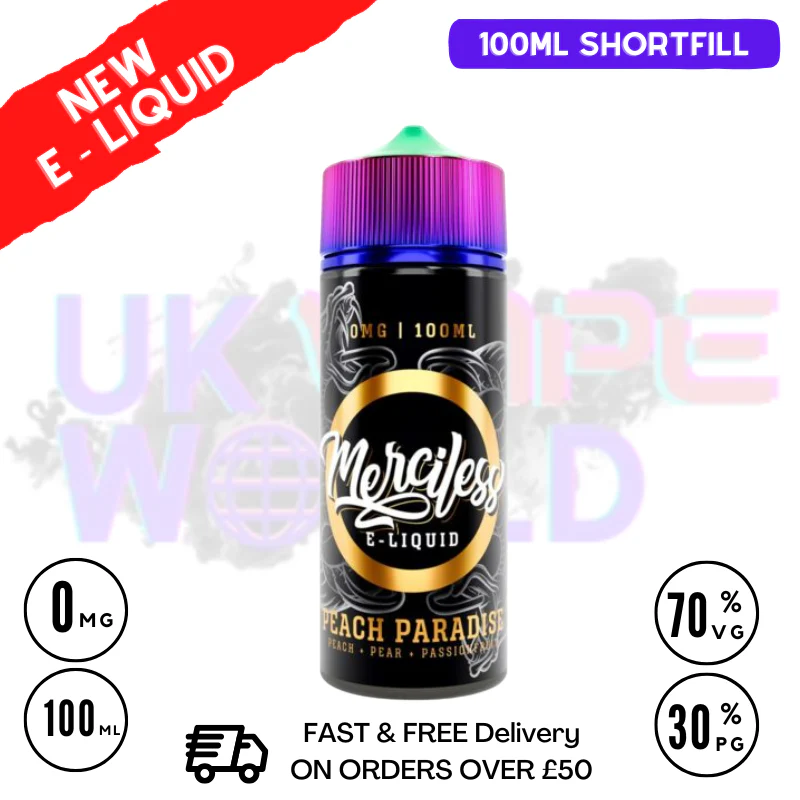 Peach Paradise Merciless Shortfill Juice 100ML Eliquid