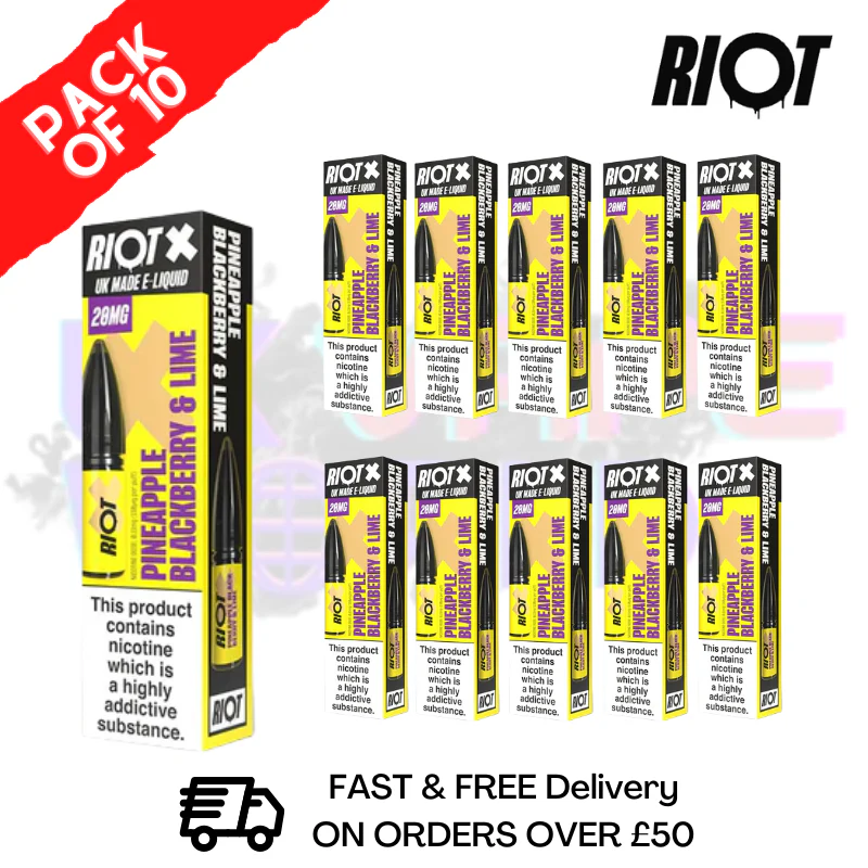 Pineapple Blackberry Lime Riot X Nic Salt Box Of 10