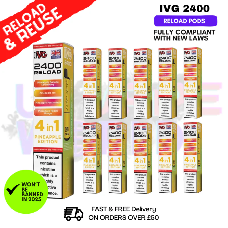 Pineapple Edition IVG 2400 RELOAD Pods - Box Of 10