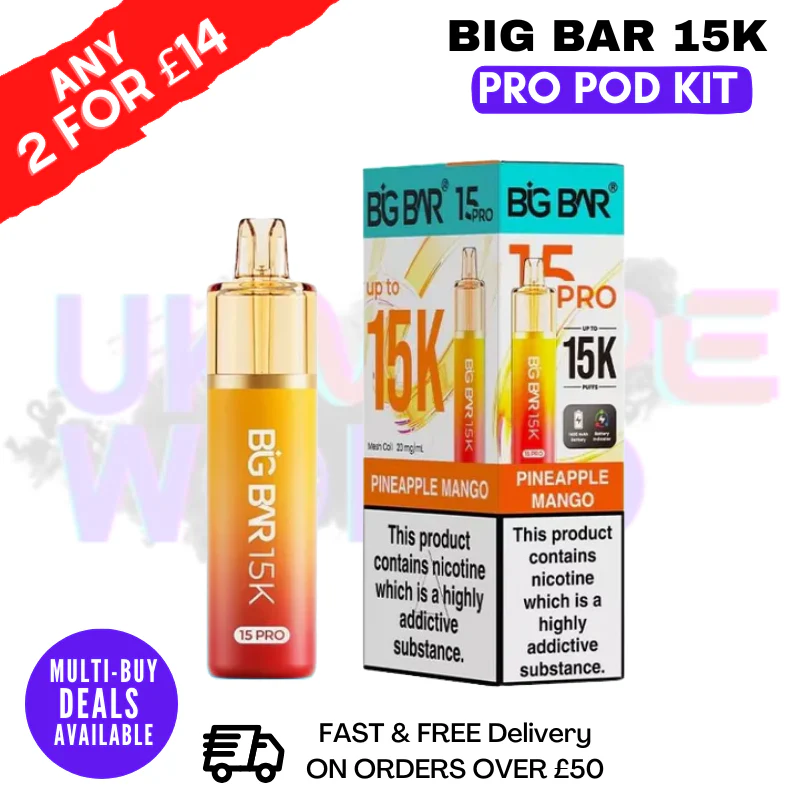 Pineapple Mango Big Bar 15K Prefilled Pod Kit - £7.89