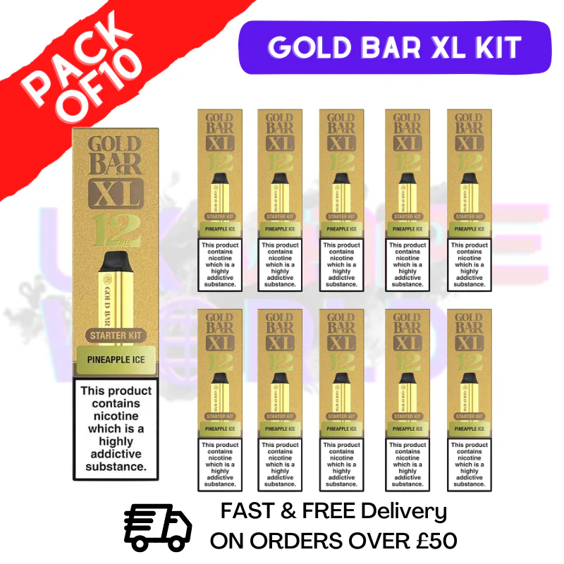 Pineapple Ice Gold Bar XL Prefilled KITS Box of 10