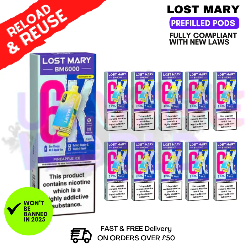 Pineapple ICE Lost Mary BM6000 Replacement Pods BOX OF 10
