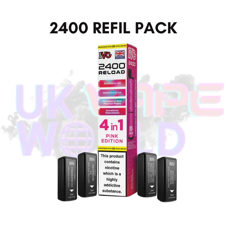 Pink Edition IVG 2400 RELOAD Pods - Box Of 10 - Image 2