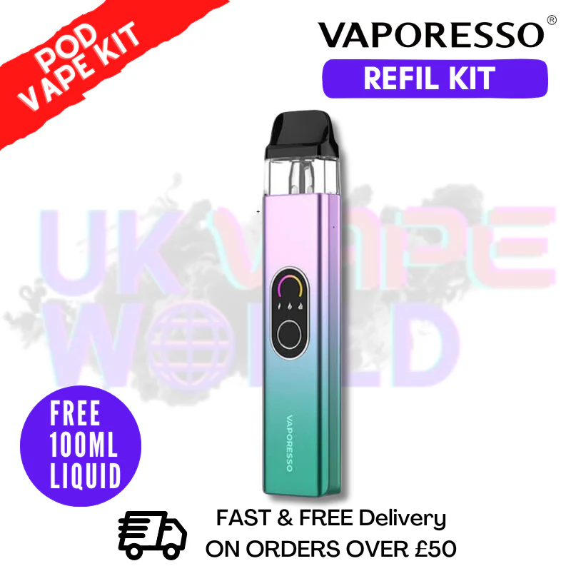 Pink Mint Vaporesso Xros 4 Pod Vape Kit + Free 100ML Eliquid