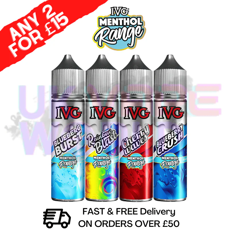 Rainbow Blast IVG Shortfill Juice 50ML Eliquid - MENTHOL RANGE - Image 2