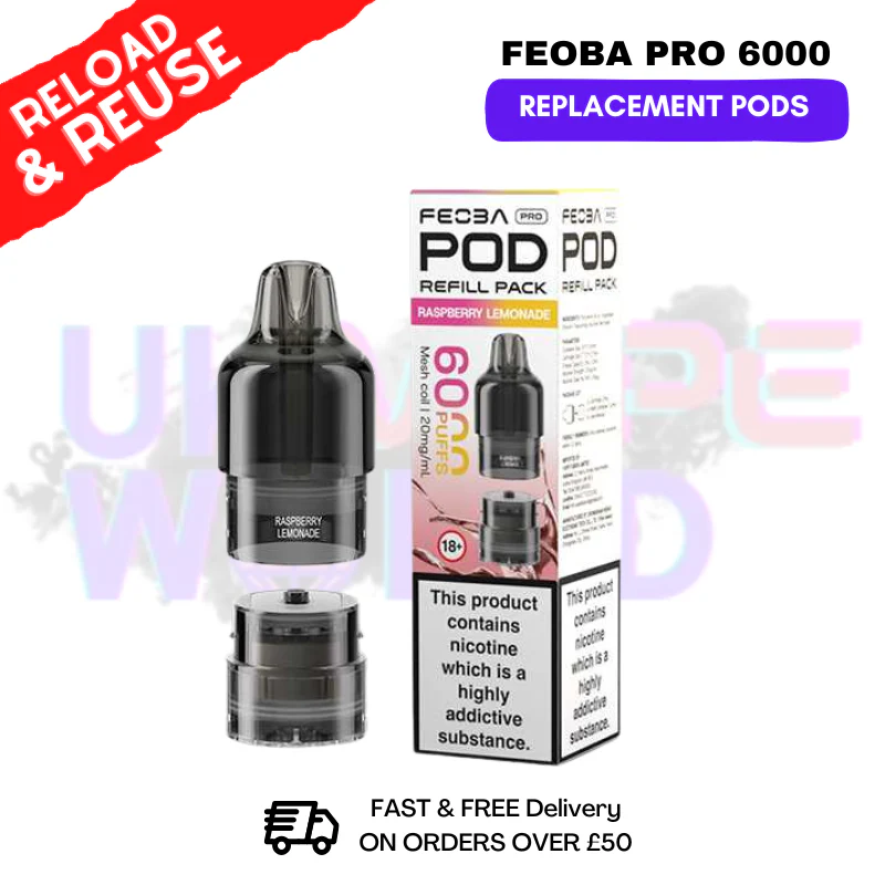 Raspberry Lemonade FEOBA Pro 6000 Replacement Pods